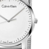 Calvin Klein City Chronograph White Dial Silver Mesh Bracelet Watch for Men - K2G2G126