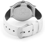 Calvin Klein Skirt White Dial White Leather Strap Watch for Women - K2U231K6