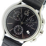 Calvin Klein Skirt Chronograph Black Dial Black Leather Strap Watch for Men - K2U291C1