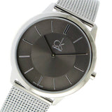 Calvin Klein Minimal Grey Dial Silver Mesh Bracelet Watch for Men - K3M21124