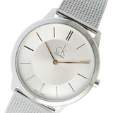 Calvin Klein Minimal Silver Dial Silver Mesh Bracelet Watch for Men - K3M21126