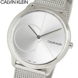 Calvin Klein Minimal Silver Dial Silver Mesh Bracelet Watch for Men - K3M2112Z