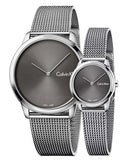 Calvin Klein Minimal Grey Dial Silver Mesh Bracelet Watch for Men - K3M211Y3