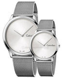 Calvin Klein Minimal White Dial Silver Mesh Bracelet Watch for Women - K3M231Y6