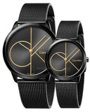 Calvin Klein Minimal Black Dial Black Mesh Bracelet Watch for Women - K3M224X1