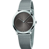 Calvin Klein Minimal Black Dial Silver Mesh Bracelet Watch for Women - K3M22123