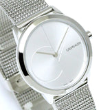 Calvin Klein Minimal Silver Dial Silver Mesh Bracelet Watch for Women - K3M2212Z