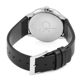 Calvin Klein Minimal Grey Dial Black Leather Strap Watch for Men - K3M221C4