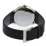 Calvin Klein Minimal Silver Dial Black Leather Strap Watch for Women - K3M221C6