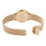 Calvin Klein Minimal White Dial Rose Gold Mesh Bracelet Watch for Women - K3M22626