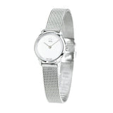 Calvin Klein Minimal White Dial Silver Mesh Bracelet Watch for Women - K3M2312Y