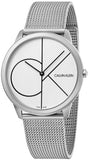 Calvin Klein Minimal White Dial Silver Mesh Bracelet Watch for Men - K3M5115X