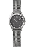 Calvin Klein Minimal Grey Dial Silver Mesh Bracelet Watch for Women - K3M53154