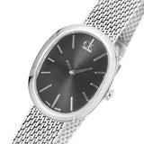 Calvin Klein Incentive Black Dial Silver Mesh Bracelet Watch for Women - K3P23121