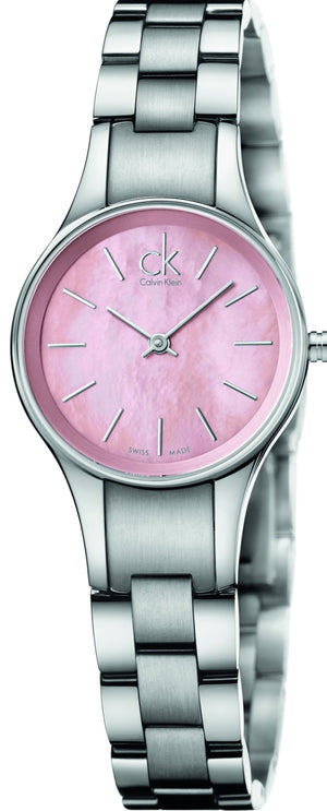 Calvin Klein Simplicity Pink Dial Silver Steel Strap Watch for Women - K432314E