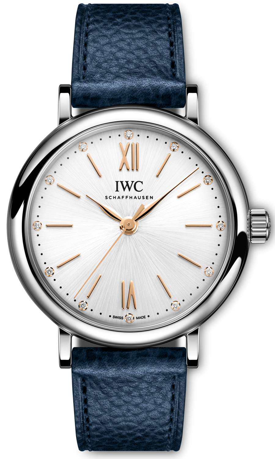 IWC Portofino Automatic Silver Dial Blue Leather Strap Watch for Women - IW357411