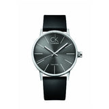 Calvin Klein Minimal Black Dial Black Leather Strap Watch for Men - K7621107