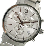 Calvin Klein Post Minimal White Dial Silver Steel Strap Watch for Men - K7627126