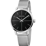 Calvin Klein Even Black Dial Silver Mesh Bracelet Watch for Women - K7B21121