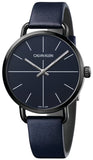 Calvin Klein Even Blue Dial Blue Leather Strap Watch for Men - K7B214VN