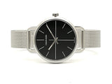 Calvin Klein Even Black Dial Silver Mesh Bracelet Watch for Women - K7B23121