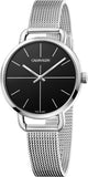 Calvin Klein Even Black Dial Silver Mesh Bracelet Watch for Women - K7B23121