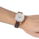 Calvin Klein Even White Dial Brown Leather Strap Watch for Women - K7B236G6