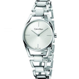 Calvin Klein Dainty Silver Dial Silver Steel Strap Watch for Women - K7L23146