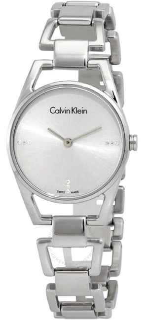 Calvin Klein Dainty Diamonds Silver Dial Sliver Steel Strap Watch for Women - K7L2314T