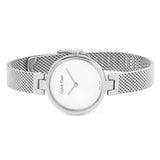 Calvin Klein Authentic White Dial Silver Mesh Bracelet Watch for Women - K8G23126