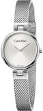 Calvin Klein Authentic White Dial Silver Mesh Bracelet Watch for Women - K8G23126