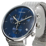 Calvin Klein High Noon Chronograph Blue Dial Silver Mesh Bracelet Watch for Men - K8M2712N