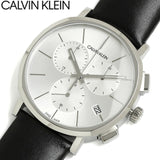 Calvin Klein Posh Silver Dial Black Leather Strap Watch for Men - K8Q371C6