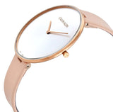 Calvin Klein Full Moon Silver Dial Pink Leather Stap Watch for Women - K8Y236Z6