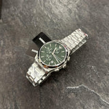 Emporio Armani Paolo Chronograph Green Dial Silver Steel Strap Watch For Men - AR11529