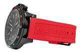 Tommy Hilfiger Multifunction Quartz Black Dial Red Rubber Strap Watch for Men  - 1791722