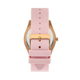 Guess Clarity Gold Dial Pink Silicone Strap Watch for Women - GW0109L2