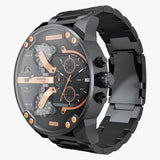 Diesel Big Daddy Black Dial Black Steel Strap Watch For Men - DZ7312