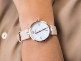 Emporio Armani Arianna Mother of Pearl Dial Pink Leather Strap Watch For Women - AR11199