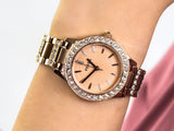 Fossil Jesse Crystal Rose Gold Dial Rose Gold Steel Strap Watch for Women - ES3020