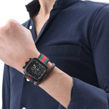 Gucci Coupe Chronograph Quartz Black Two Tone NATO Strap Watch For Men - YA131202