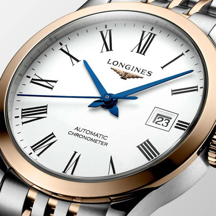 Longines Record Automatic 18K Pink Gold Watch for Men - L2.821.5.11.7