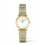 Longines La Grande Classique White Dial Two Tone Mesh Bracelet Watch for Women - L4.209.2.12.7