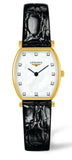 Longines La Grande Classique de Longines Tonneau White Dial Black Leather Strap Watch for Women - L4.205.2.87.2