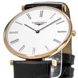 Longines La Grande Classique De Longines White Dial Black Leather Strap Watch for Women - L4.755.1.91.2