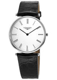 Longines La Grande Classique De Longines White Dial Black Leather Strap Watch for Women - L4.755.4.11.2