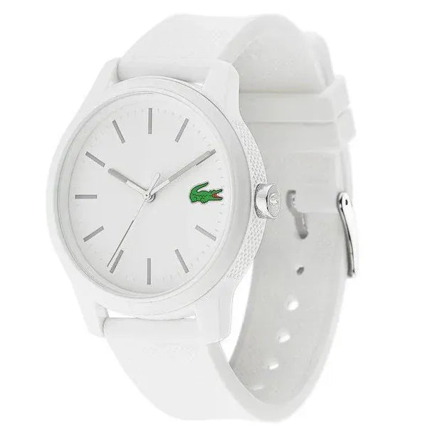Lacoste 12.12 White Dial White Silicon Strap Watch for Men - 2010984