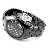 Emporio Armani Valente Chronograph Black Dial Black Ceramic Strap Watch For Men - AR1400