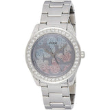 Guess G Twist Diamonds Silver Dial Silver Steel Strap Watch For Women - W1201L1