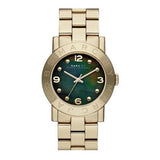 Marc Jacobs Amy Green Dial Gold Steel Strap Watch for Women - MBM8609